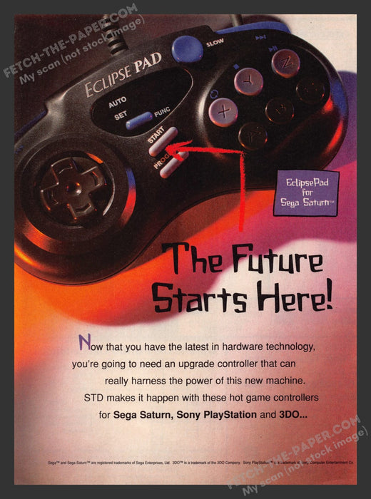 1990s Eclipse Pad Controller Print Advertisement Video Game Ad 1995