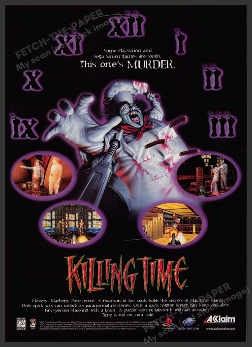 1990s Killing Time Print Advertisement Video Game Ad 1997