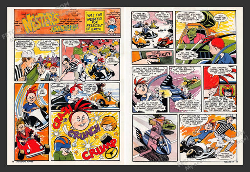 1990s Nester's Adventures President Print Advertisement 2 Page Comic Ad 1990