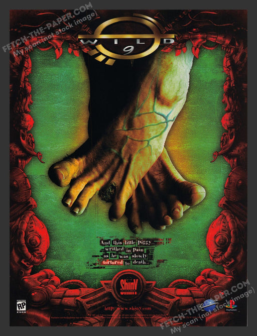 1990s Wild 9 (Toe torture) Print Advertisement Video Game Ad 1997