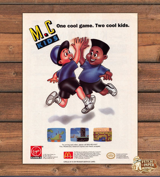 1992 M.C. Kids McDonald's Video Game Print Advertisement