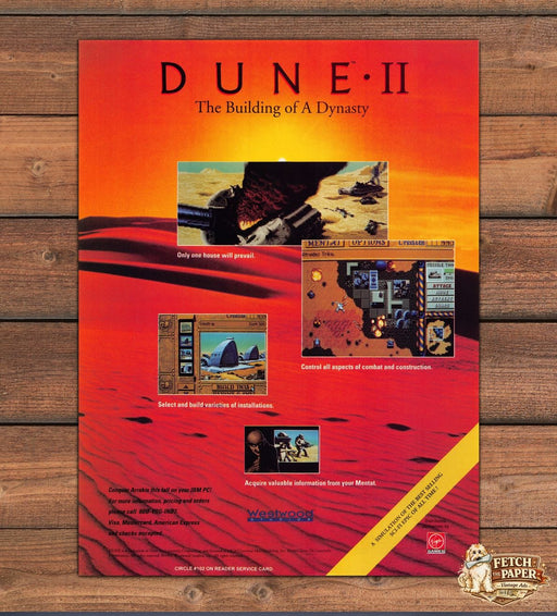 1993 Dune II "The building of a dynasty" Video Game Print Advertisement