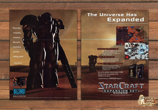 1999 Star Craft: Brood War Video Game Print Advertisement (2 pgs)