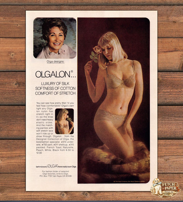 Olga Olgalon Bare Midriff Rose Soft Focus Print Ad 1981 1980s
