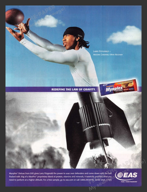 2000 Print Advertisement EAS Myoplex Larry Fitzgerald Wide Receiver Athlete 2006