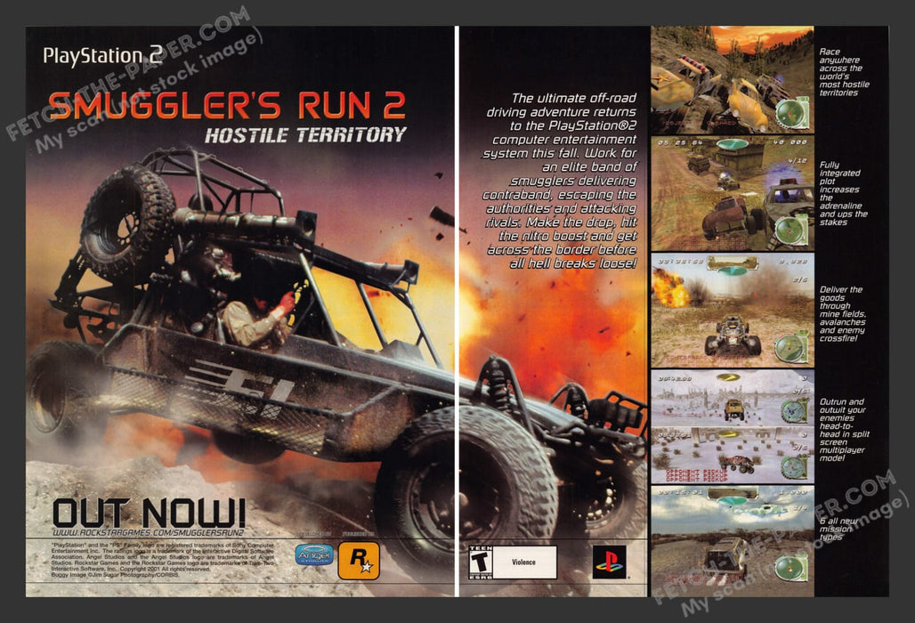 2000 Smuggler's Run 2: Hostile Territory Print Advertisement 2 Page Game Ad 2002