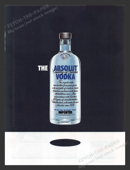 2000s Absolut Vodka Hovering Bottle Exclamation Alcohol Print Advertisement 2006