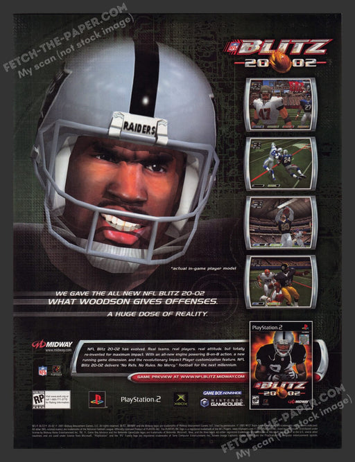 2000s Blitz Football Print Advertisement Video Game Ad 2002
