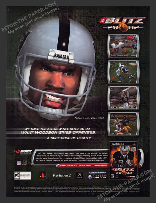 2000s Blitz Football Print Advertisement Video Game Ad 2002