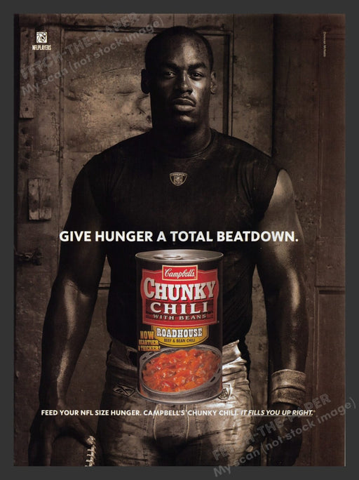 2000s Campbell's Chunky Chili Soup NFL Athlete Print Advertisement Ad 2006