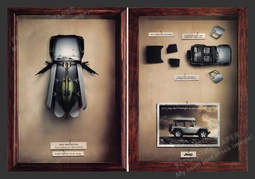 2000s Jeep Wrangler New Species "Insect" SUV Print Advertisement 2 Page Ad 2006