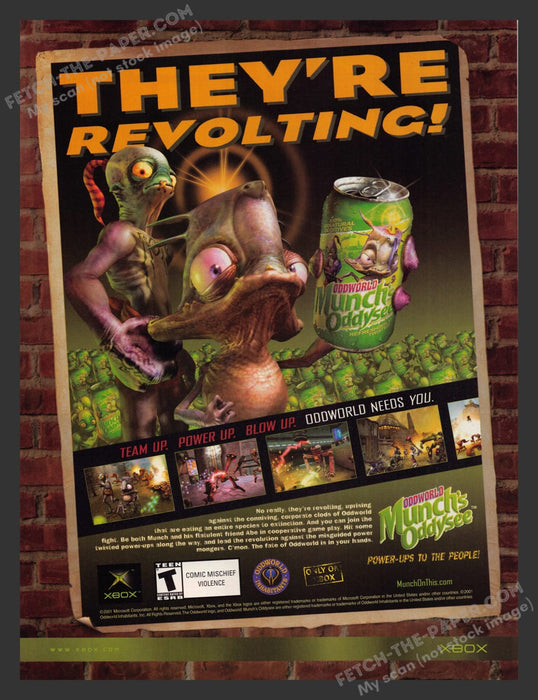 2000s Oddworld: Munch's Oddysee Print Advertisement Video Game Ad 2002