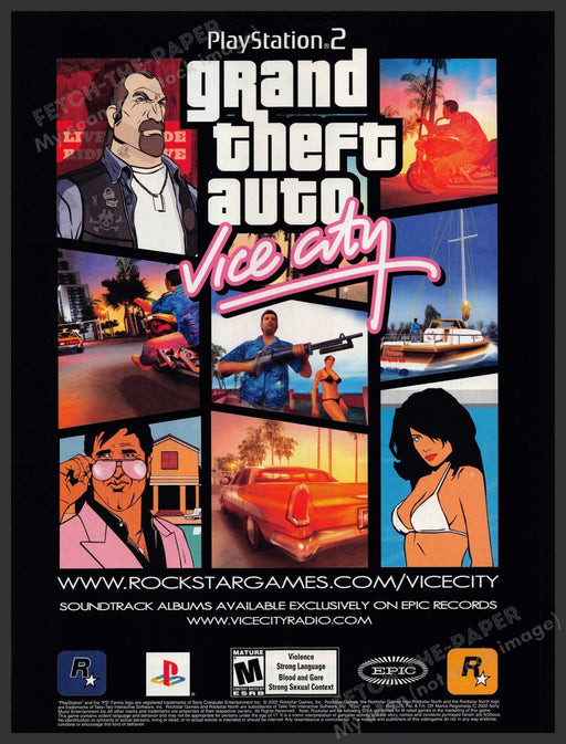 2002 Grand Theft Auto: Vice City Video Game Print Advertisement Bikini 2000s
