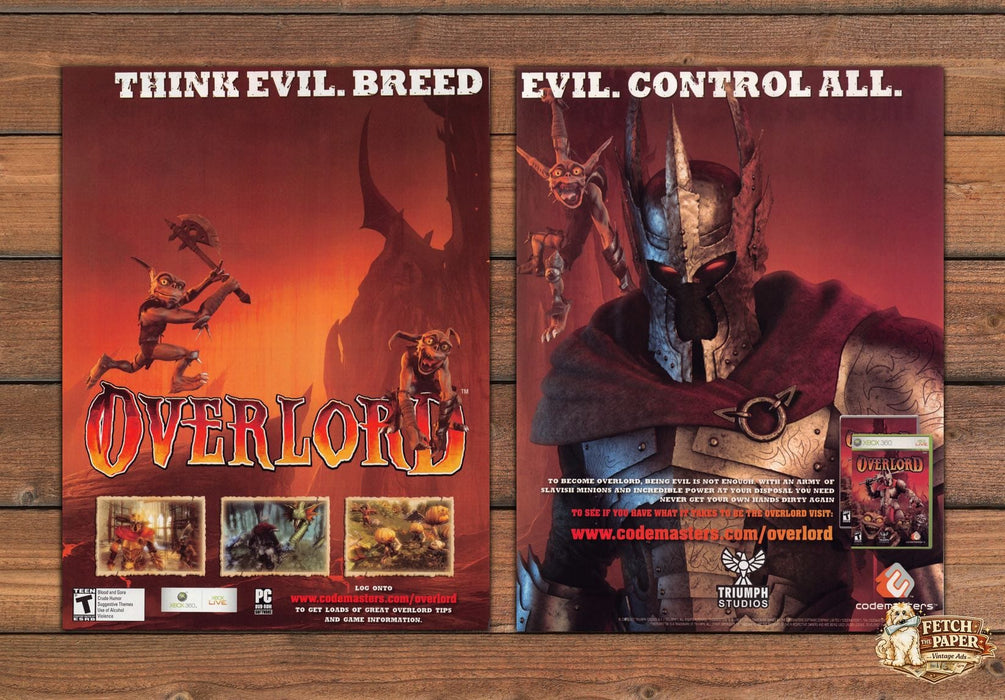 2007 Overlord Video Game Print Advertisement (2 pgs)