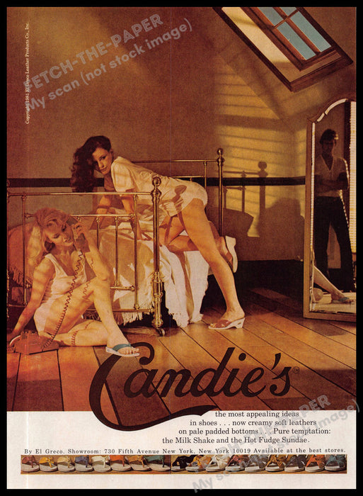 Candie's Two Girls Long Legs In Heels 1980s Magazine Print Ad 1981