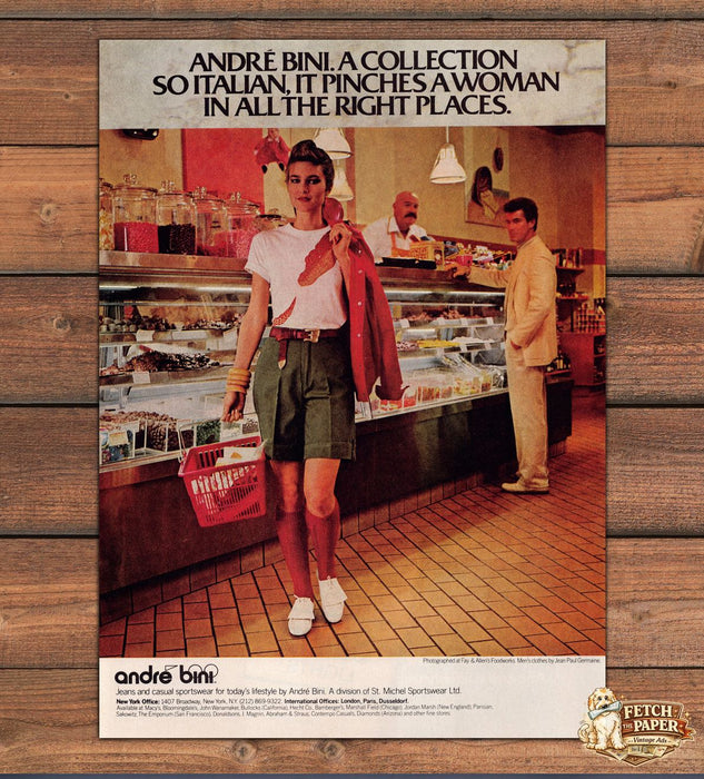 Andre Bini Pinches A Woman in All The Right Places Print Ad 1981 1980s
