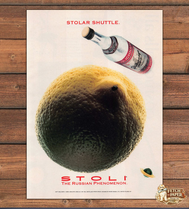 Stoli Vodka The Russian Phenomenon Stolar Shuttle Lemon Print Ad 1991 1990s