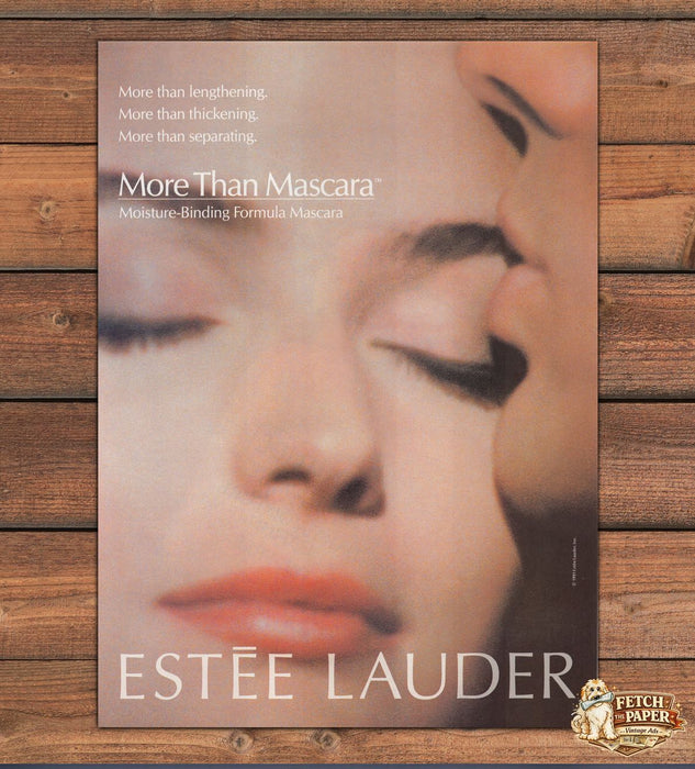 Estee Lauder More Than Mascara Closeup Eyes Couple Print Ad 1991 1990s