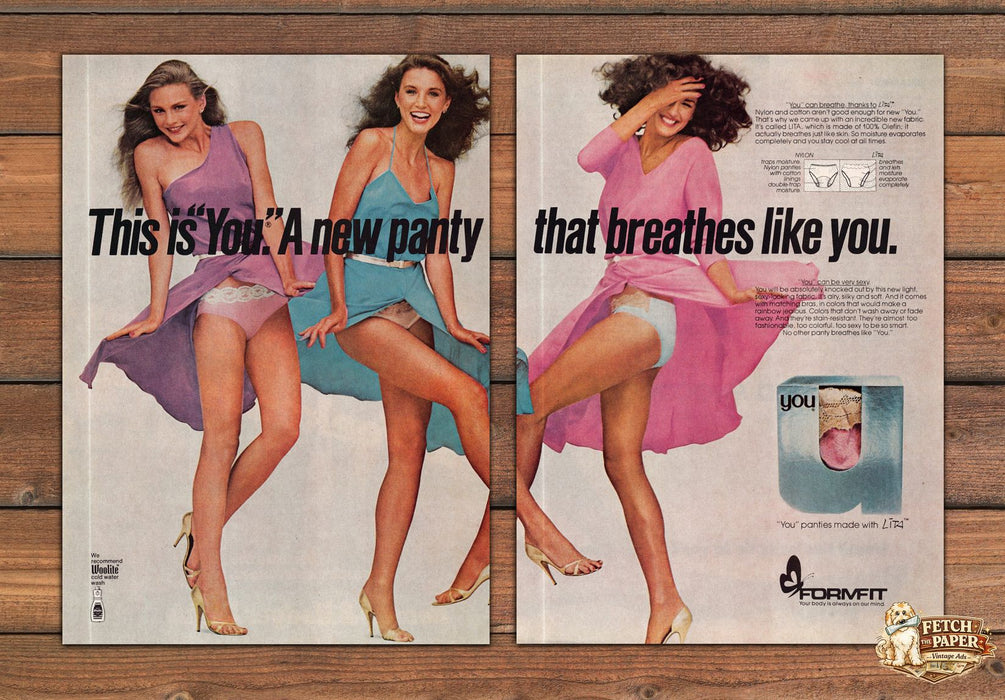 Formfit "You" Panties Legs Party Fun (2 Pages) 1980s Magazine Print Ad 1981