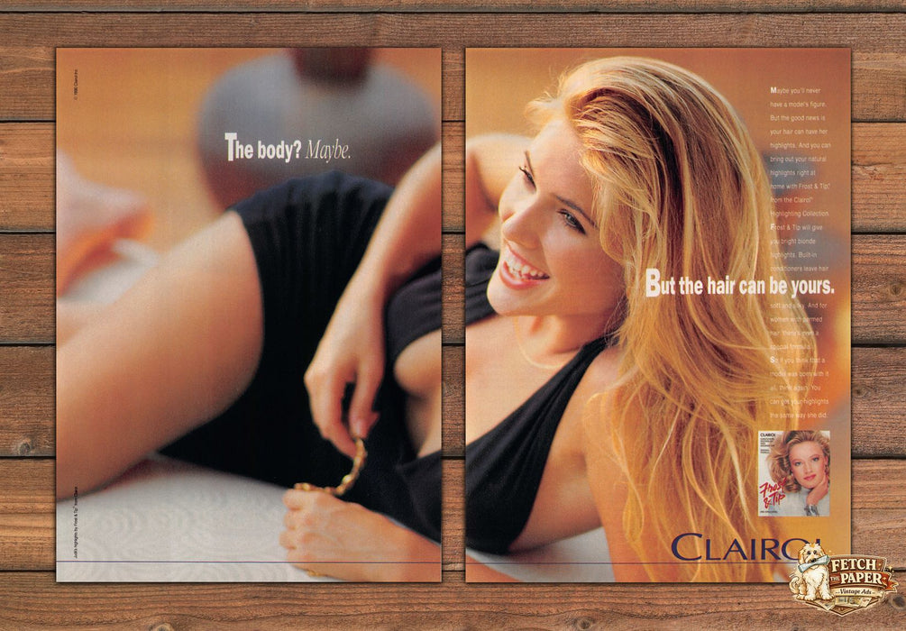 Clairol Frost Tip Highlights The Body Maybe Bikini Print Ad 1990 1990s (2pgs)