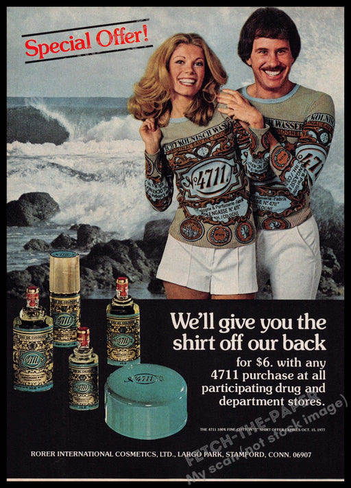 4711 Rorer International 1970s Print Advertisement 1977 Special Offer Couple 4711 Rorer International