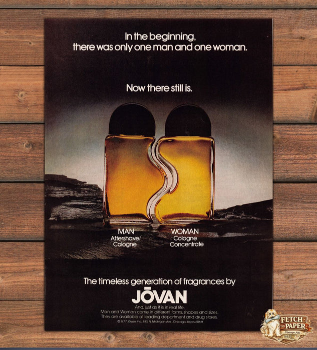 Jovan 1980s Cologne Timeless Generation of Fragrances Magazine Print Ad 1981