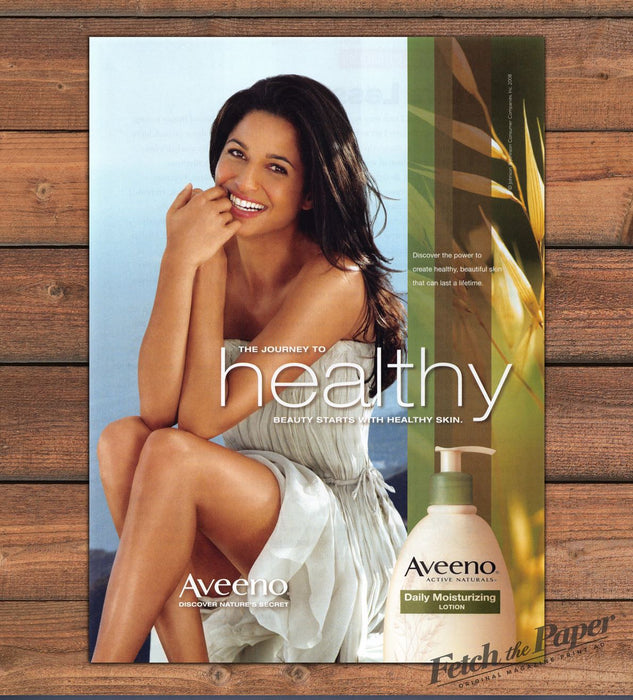 Aveeno Daily Moisturizing Lotion Woman Legs White Dress Print Ad 2008 2000s