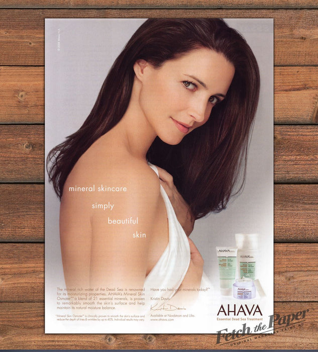 AHAVA Kristin Davis Mineral Skincare Dead Sea Bare Shoulder Print Ad 2008 2000s