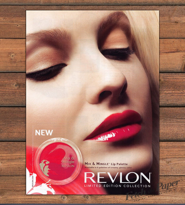 Revlon Mix & Mingle Lip Palette Glossy Red Lips Print Ad 2008 2000s