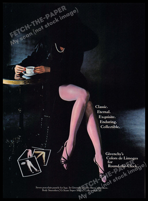 Givenchy Legs Pantyhose Hosiery Classic Eternal 1980s Magazine Print Ad 1981