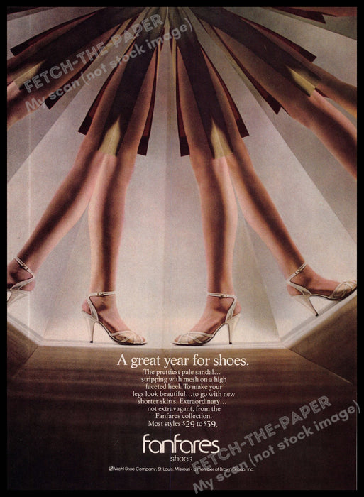 Fanfares Long Legs Faceted Heels Sandals 1980s Magazine Print Ad 1981