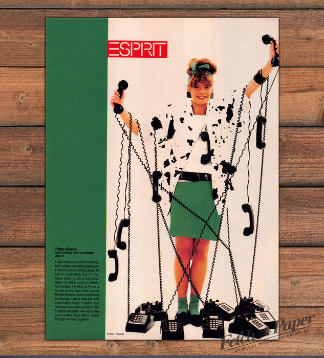 Esprit Petra Brenk Germany Line Manager Telephones Legs Print Ad 1985 1980s