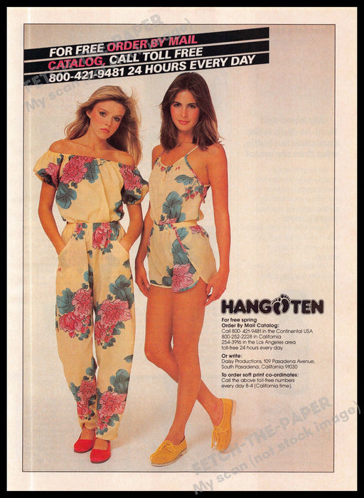 Hang Ten Legs Beautiful Two Girls 1980s Magazine Print Ad 1981