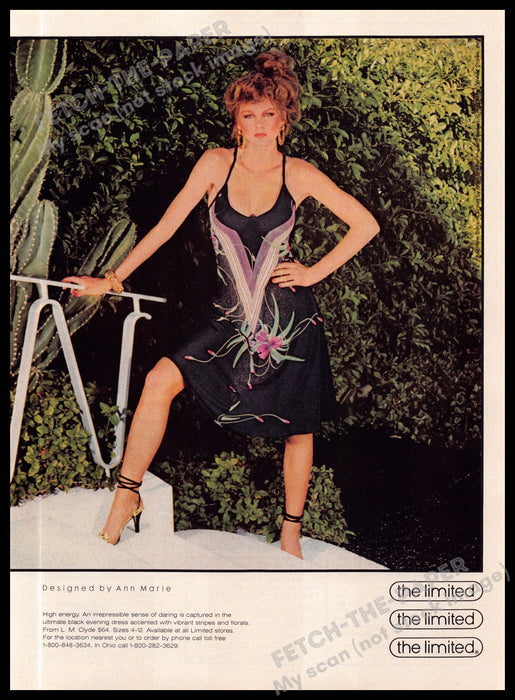 The Limited Sassy Legs Heels Evening Dress 1980s Magazine Print Ad 1981