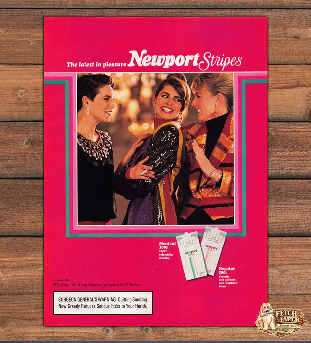 Newport Stripes Latest in Pleasure Sequined Jackets Women Print Ad 1990 1990s