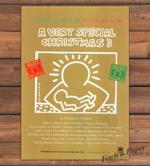 A Very Special Christmas 3 Keith Haring Art Baby Album Print Ad 1997 1990s
