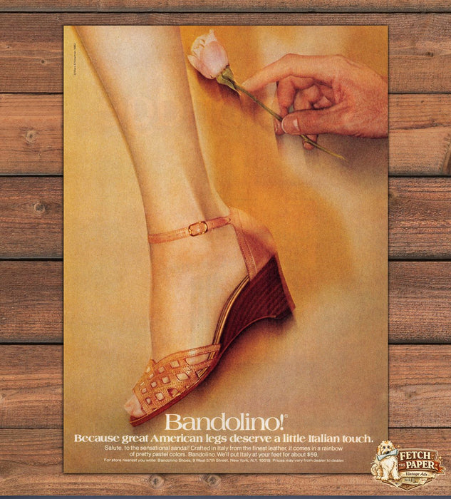 Bandolino! American Legs Deserve An Italian Touch 1980s Magazine Print Ad 1981