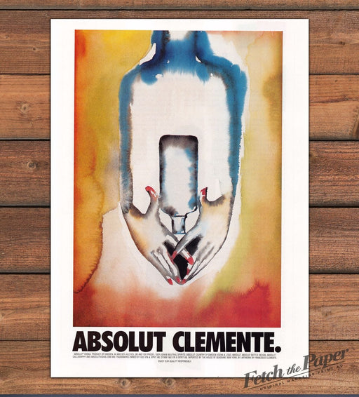 Absolut Clemente Vodka Francesco Clemente Watercolor Hands Print Ad 1999 1990s