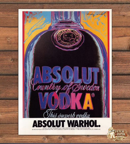 Absolut Warhol Vodka 1980s Print Advertisement Ad 1987