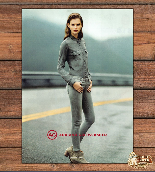 Adriano Goldschmied 2010s Print Advertisement 2013 Giedre Dukauskaite Jeans Road