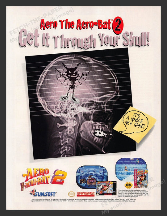 Aero the Acro-Bat 2 Video Game 1990s Print Advertisement Vintage Ad 1994