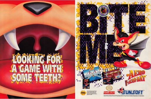 Aero the Acro-Bat Video Game 1990s Print Advertisement 2 Page Ad 1994