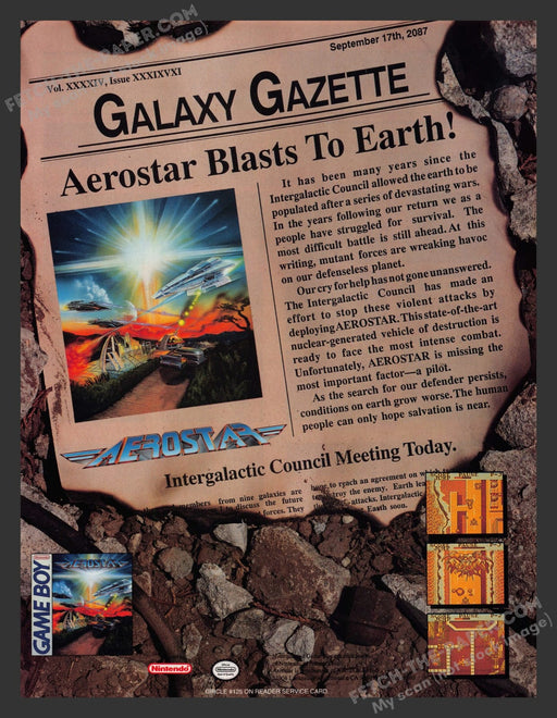 Aerostar Video Game 1990s Print Advertisement Ad 1991