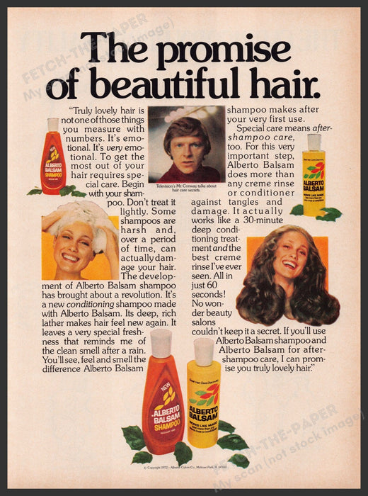 Alberto Balsam Hair Products 1970s Print Advertisement Ad 1973 Mr. Conway Fetch the Paper!