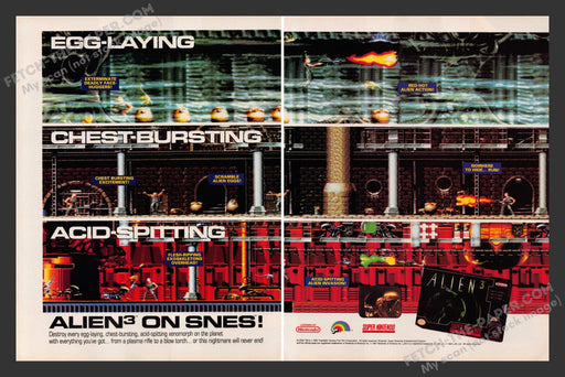 Alien 3 Video Game 1990s Print Advertisement 2 Page Ad 1993
