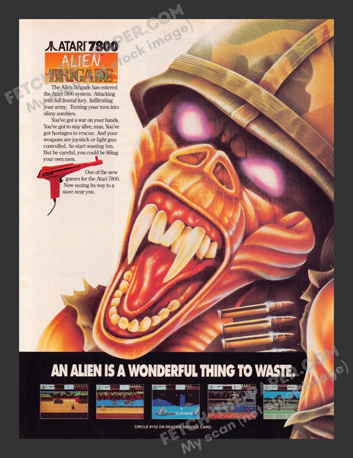 Alien Brigade Video Game 1990s Print Advertisement Ad 1990