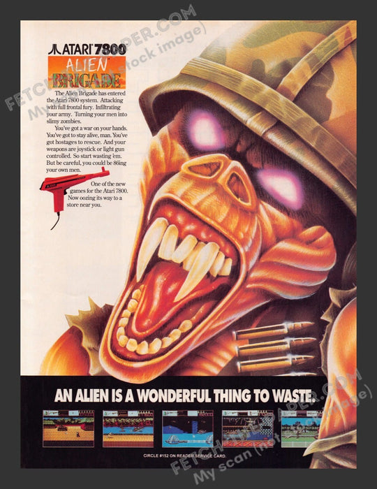 Alien Brigade Video Game 1990s Print Advertisement Ad 1990