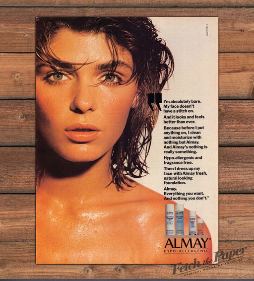 Almay Hypo-Allergenic Sexy Brunette 1980s Print Advertisement Ad 1987