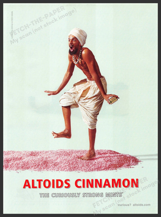 Altoids Cinnamon 2000s Print Advertisement 2005 "Curiously strong mints" Fetch-the-Paper