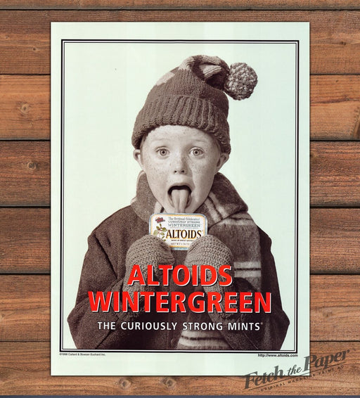 Altoids Wintergreen Tongue Stuck to Tin 1990s Print Advertisement (2 Pages) 1999